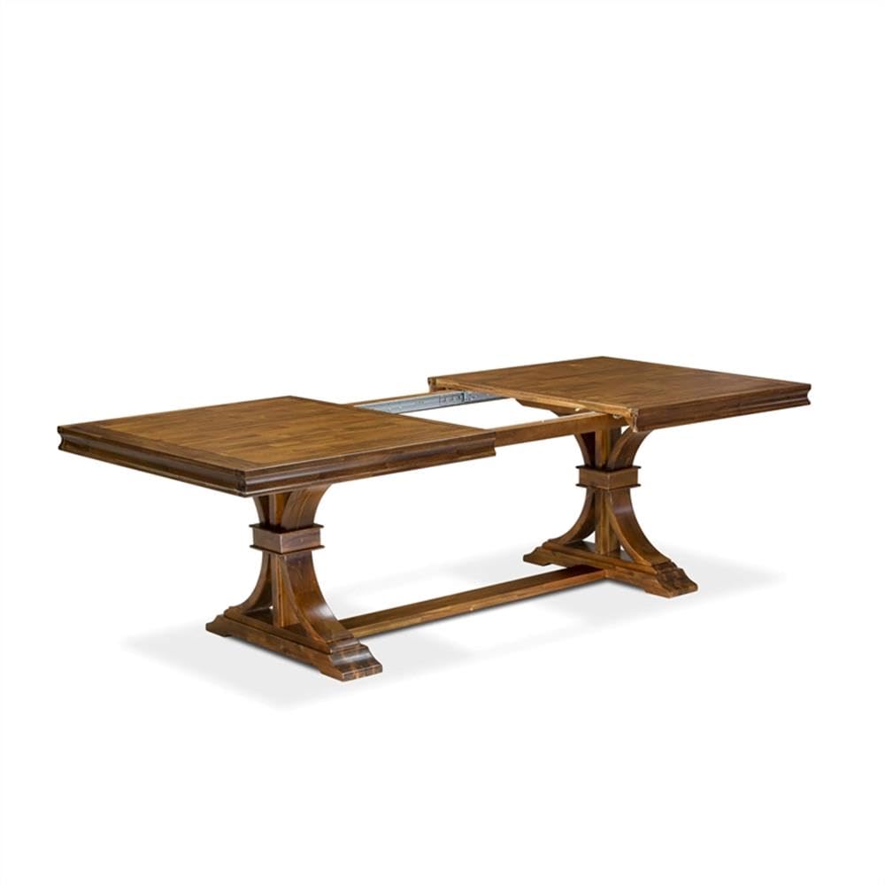 9-Piece Acacia Wood Dining Table Set with 8 Dark Grey Chairs R637479