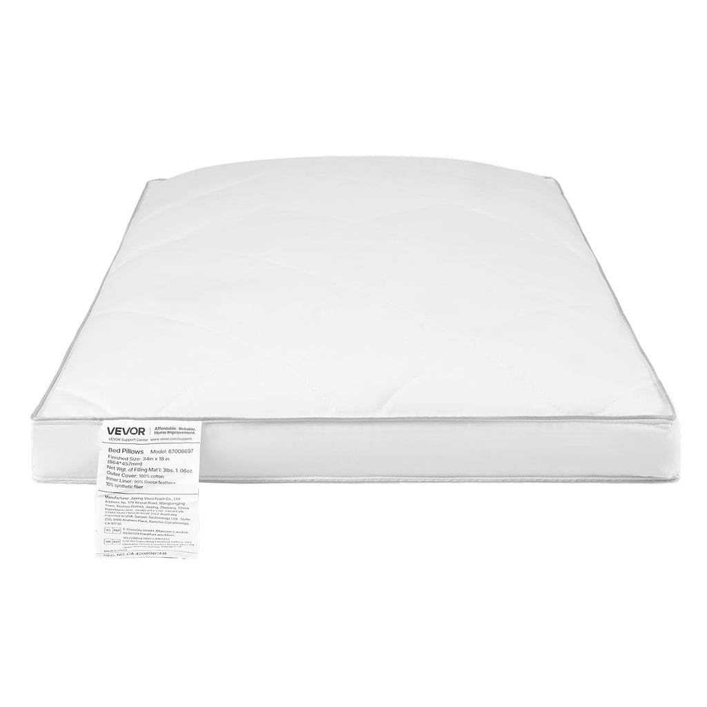 Queen Size White Set of 2 Bed Pillows O753017