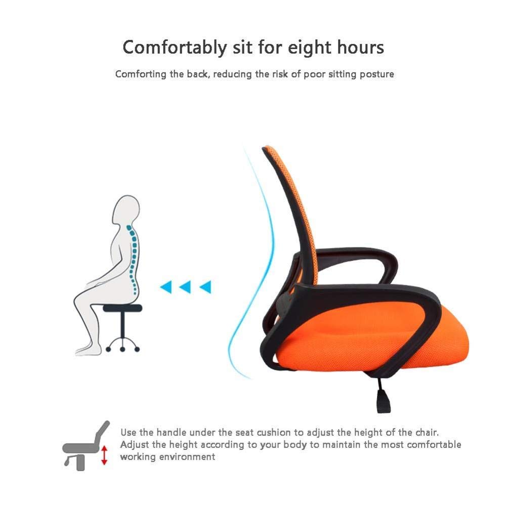 Orange Ergonomic Mesh and Leather High Back Office Chair F130