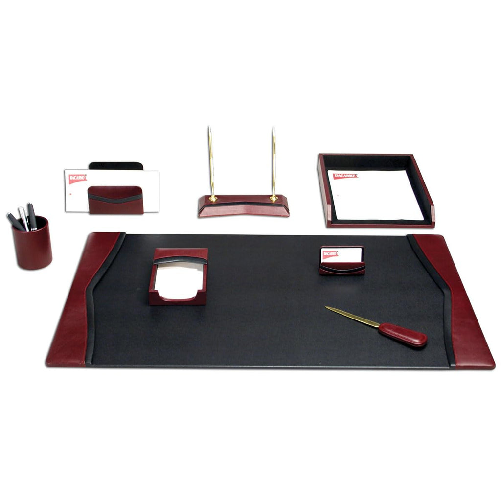Burgundy Leather 8-Piece Desk Set C54937