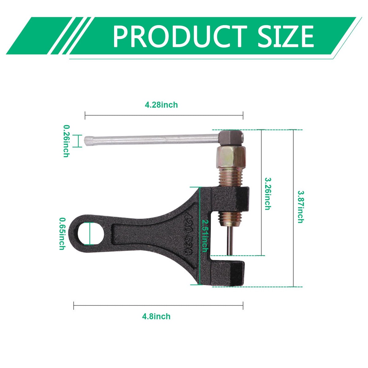 Motorcycle Chain Breaker Tool for 420-530 Roller Chains X571950