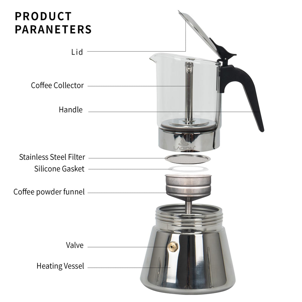 Stovetop Espresso Maker 6 Cup Moka Pot M3970
