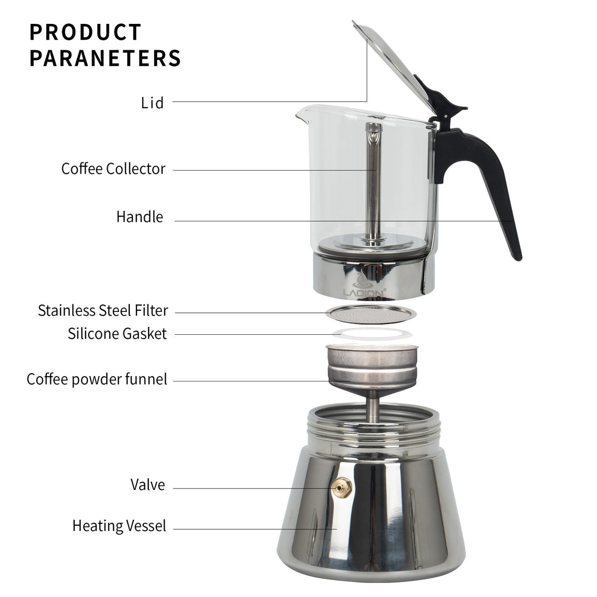 Stovetop Espresso Maker 6 Cup Moka Pot M3970