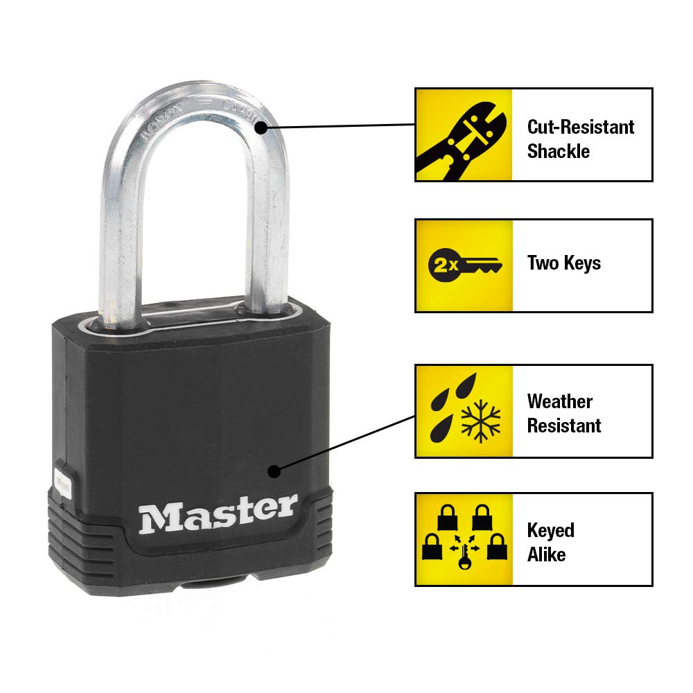 Heavy-Duty Keyed Outdoor Padlock 4-Pack M826059