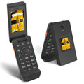Unlocked Rugged Flip Phone 16GB 2.8'' Touchscreen Android 11 IP68 Water Resistant 4G LTE GSM Single Sim Black P734