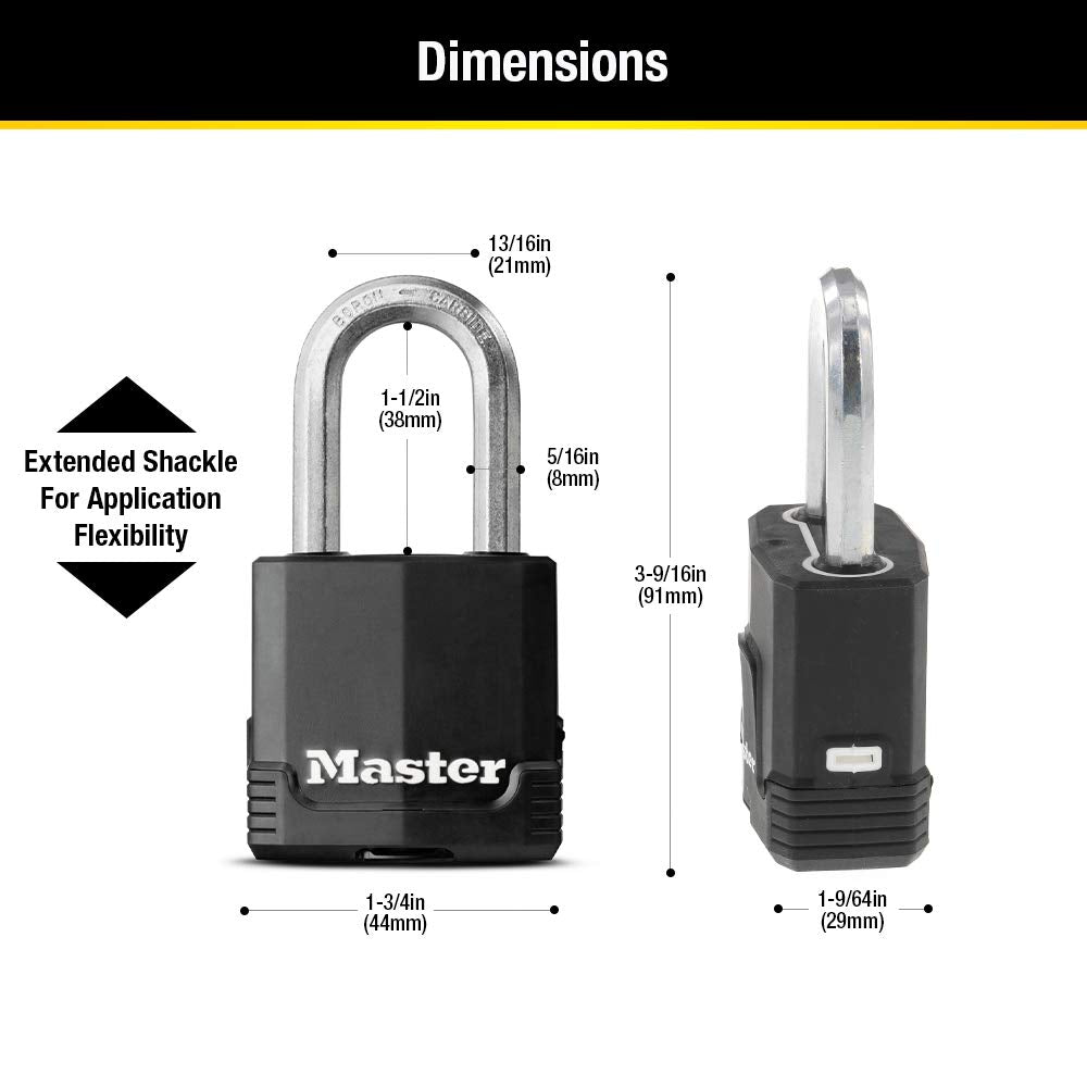 Heavy-Duty Keyed Outdoor Padlock 4-Pack M826059