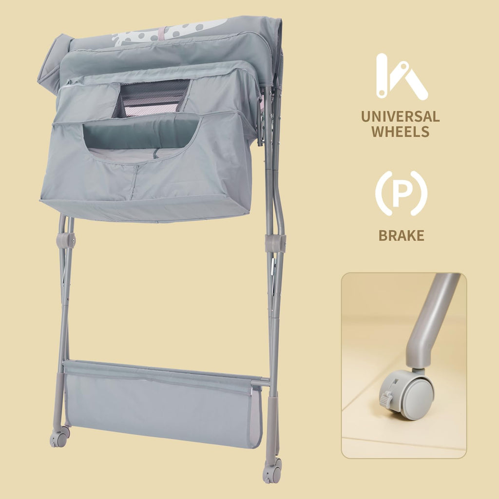 Foldable Baby Changing Table with Wheels Q841675