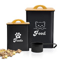 Black Airtight Cat Food Storage Container with Scoop T766330