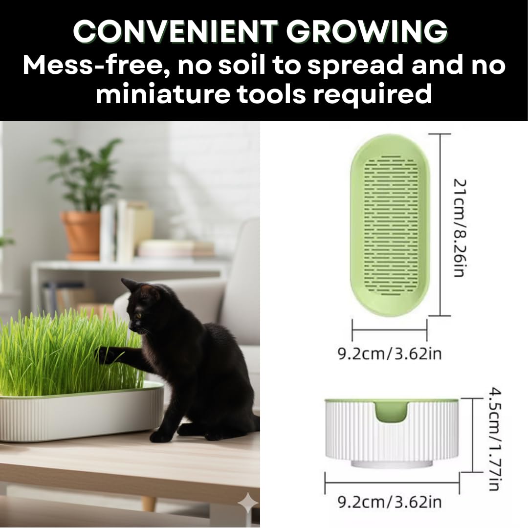 Hydroponic Cat Grass Grow Kit with 2 Oz Non-GMO Seeds I378