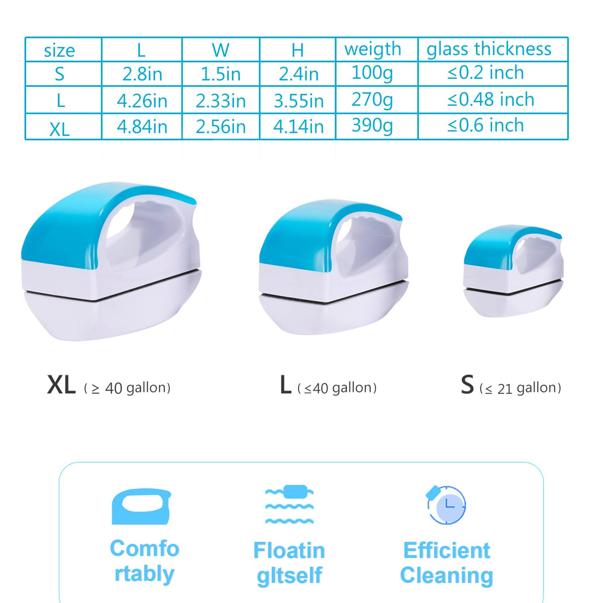 Magnetic Aquarium Glass Cleaner Scrubber M159