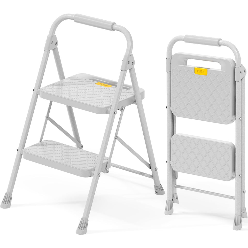 2 Step Folding Steel Ladder with Handrails W5707