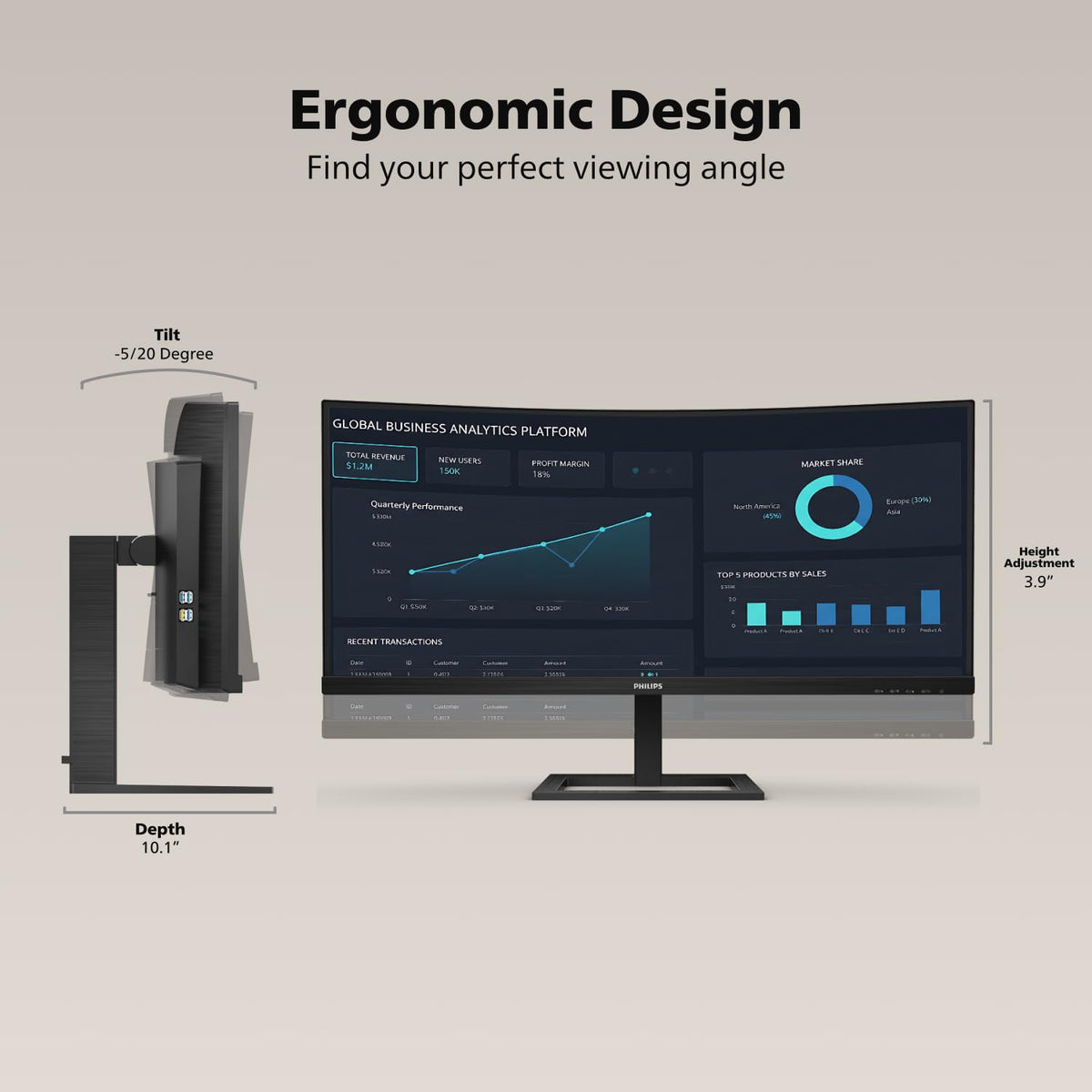 34 Inch Curved UWQHD Computer Monitor Y292422