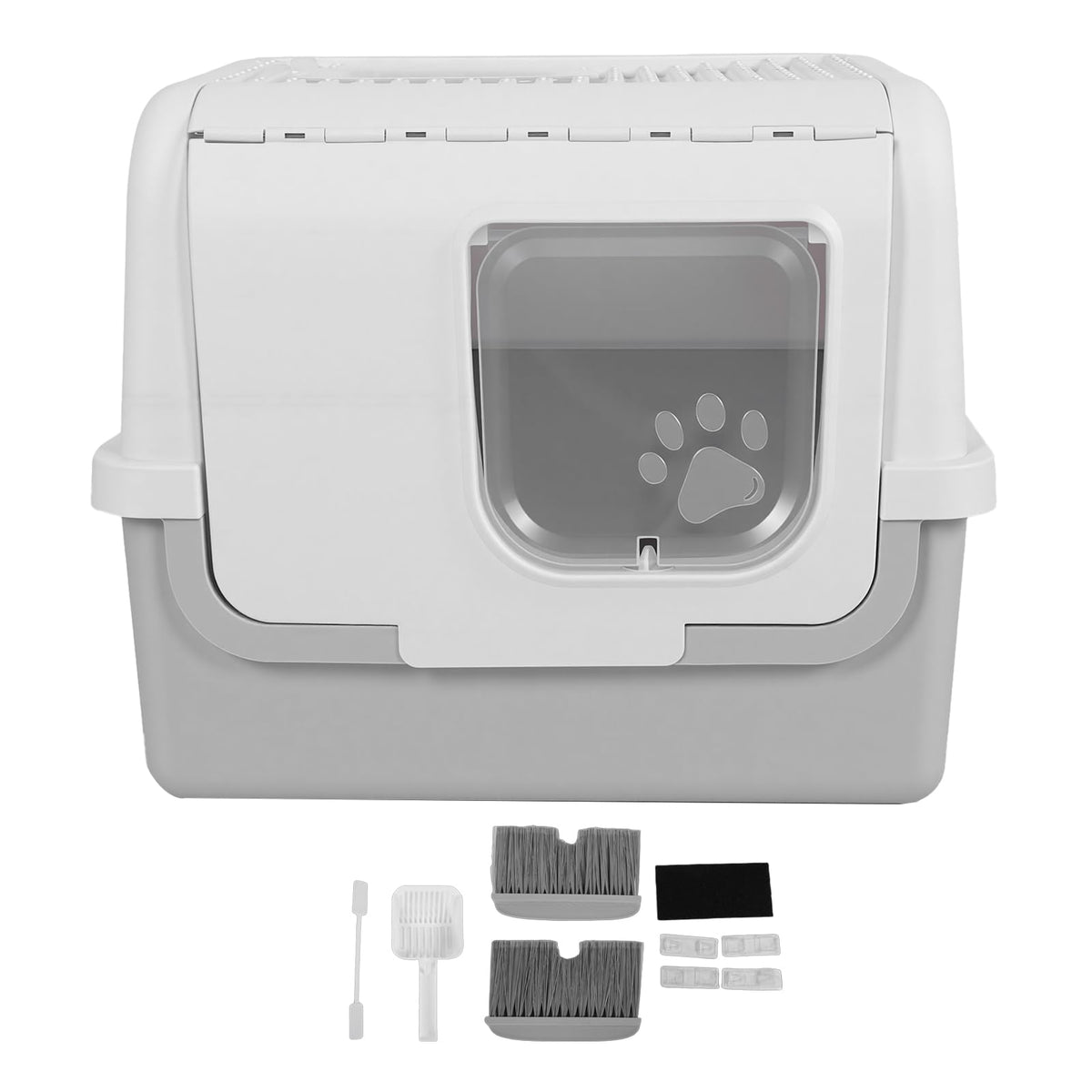Enclosed Cat Litter Box with Lid Scoop J5143