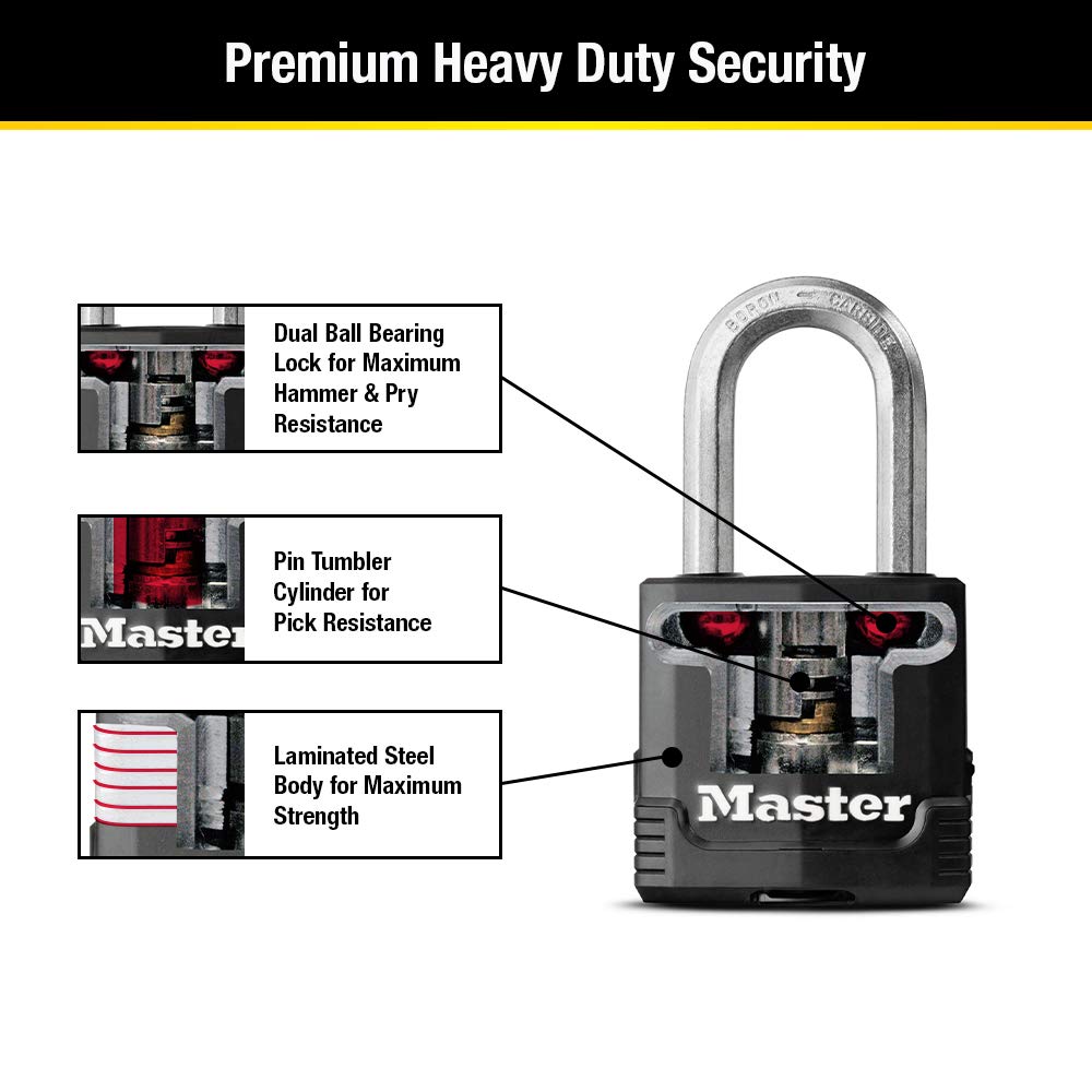 Heavy-Duty Keyed Outdoor Padlock 4-Pack M826059