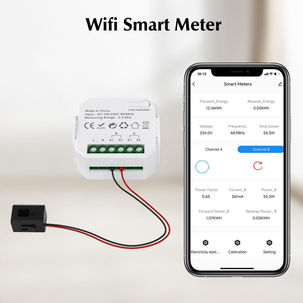1-Channel WiFi Power Meter 80A Smart Energy Monitor G966
