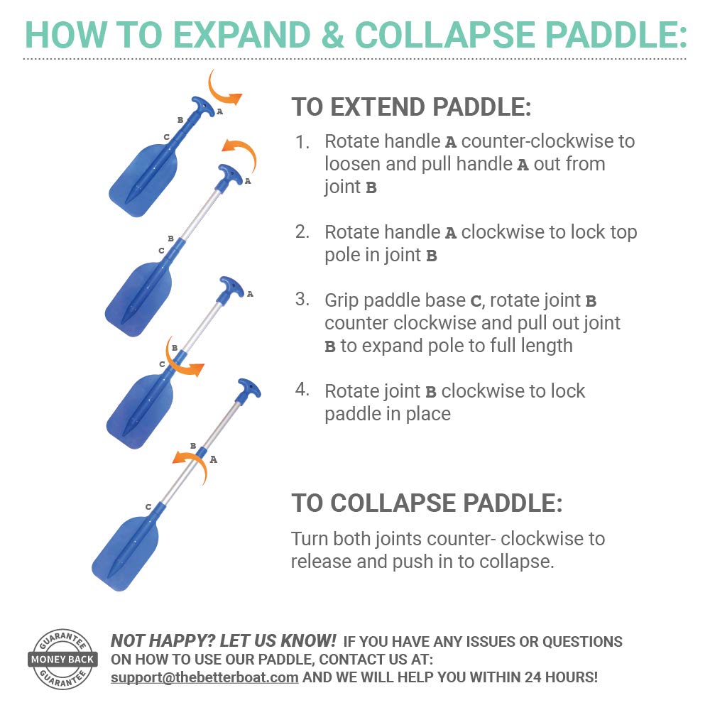 Telescoping Plastic Collapsible Boat Paddle E8578