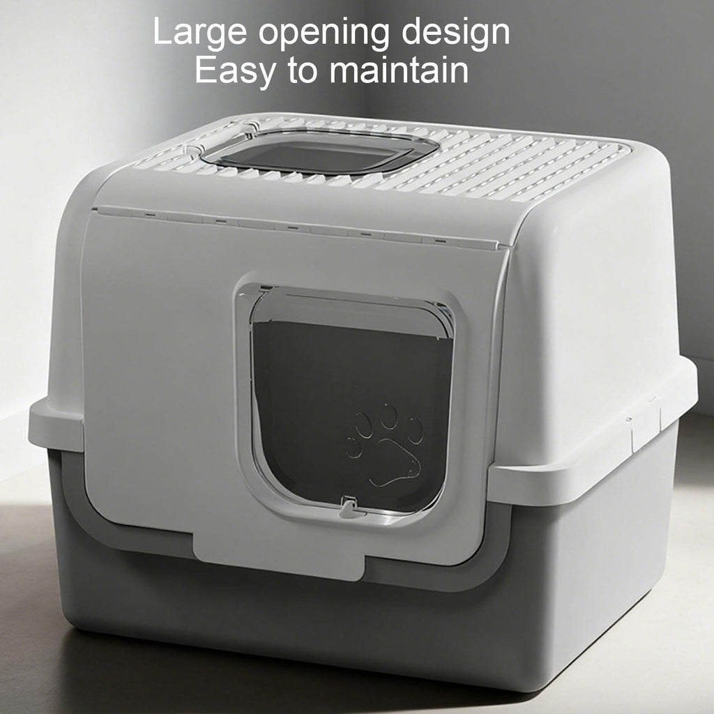 Enclosed Cat Litter Box with Lid Scoop J5143