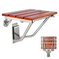 Teak Wood Wall Mounted Folding Shower Seat and Bench 350lb Capacity V676237