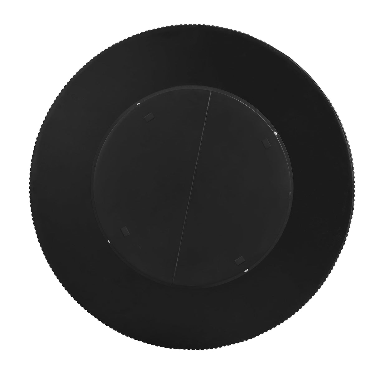 Round Coffee Table, 31.5" Fluted Pedestal Wood Table, Black E978