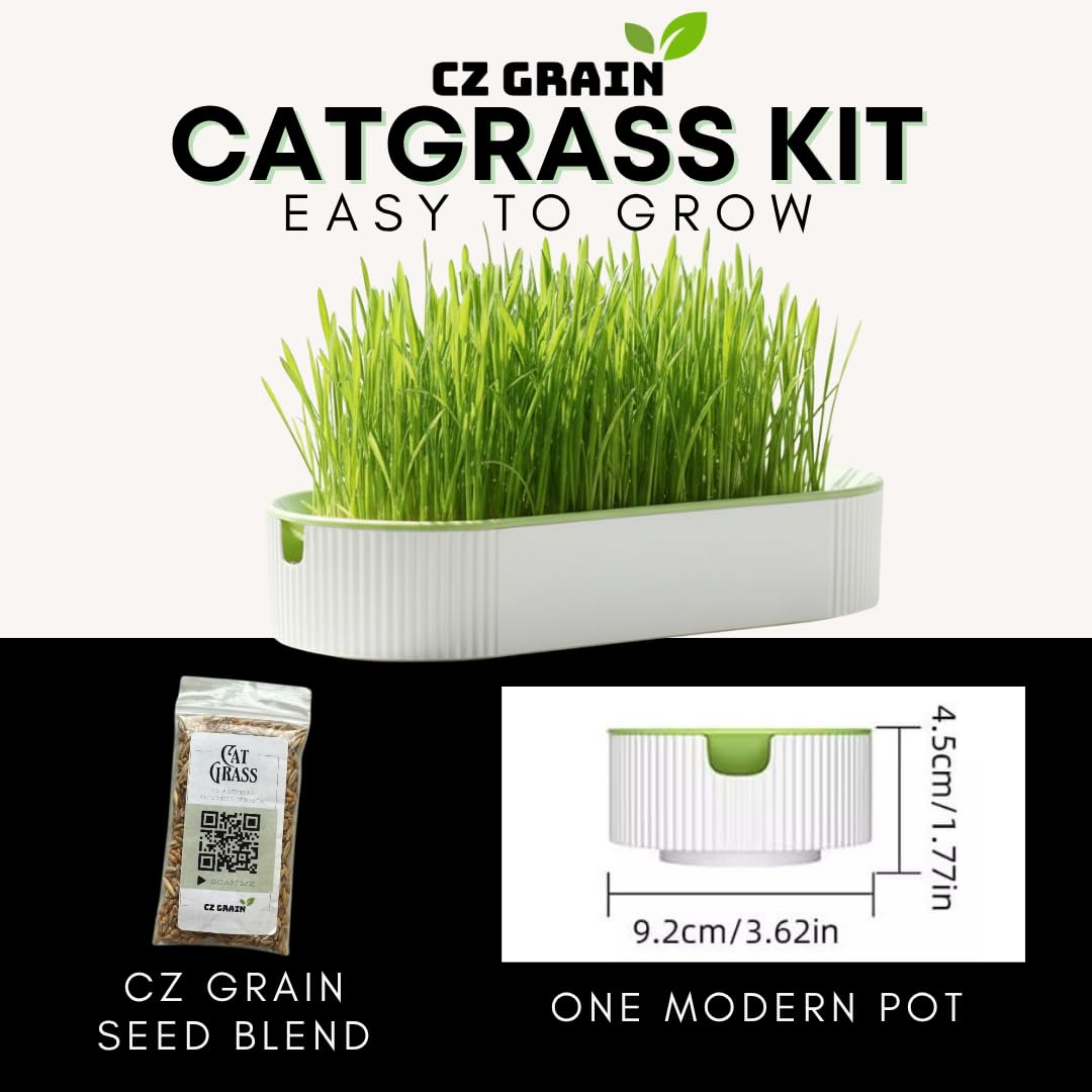 Hydroponic Cat Grass Grow Kit with 2 Oz Non-GMO Seeds I378