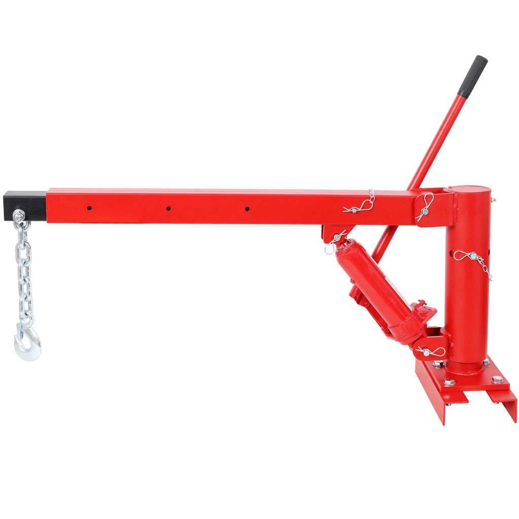 Hydraulic Pickup Truck Crane, 1000 lbs Capacity, 360° Swivel, Red B756