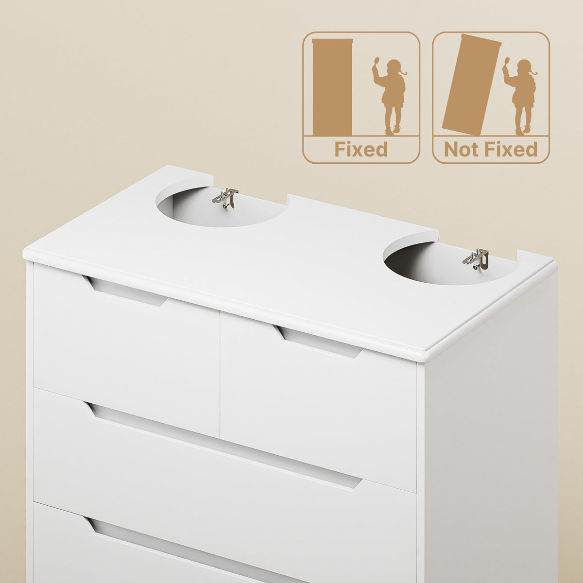 White 6 Drawer Dresser Z69989