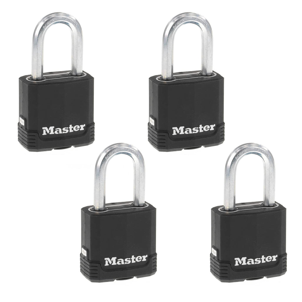 Heavy-Duty Keyed Outdoor Padlock 4-Pack M826059