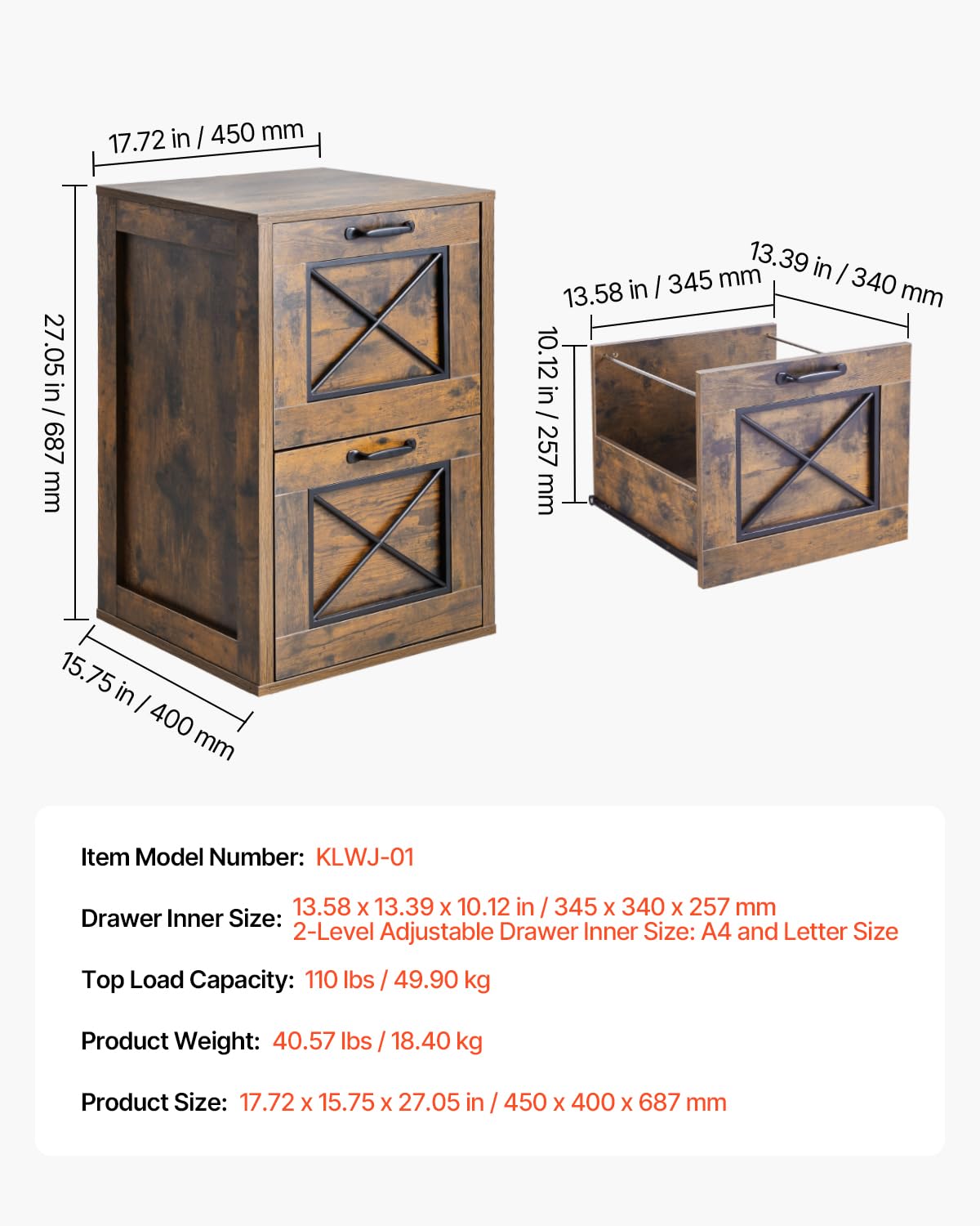 2 Drawer Vertical File Cabinet L322327