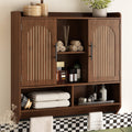 Fluted Wall Cabinet with Arched Doors & Adjustable Shelves Q69212