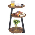 Small Round 3-Tier Side Table with Storage Shelves E783