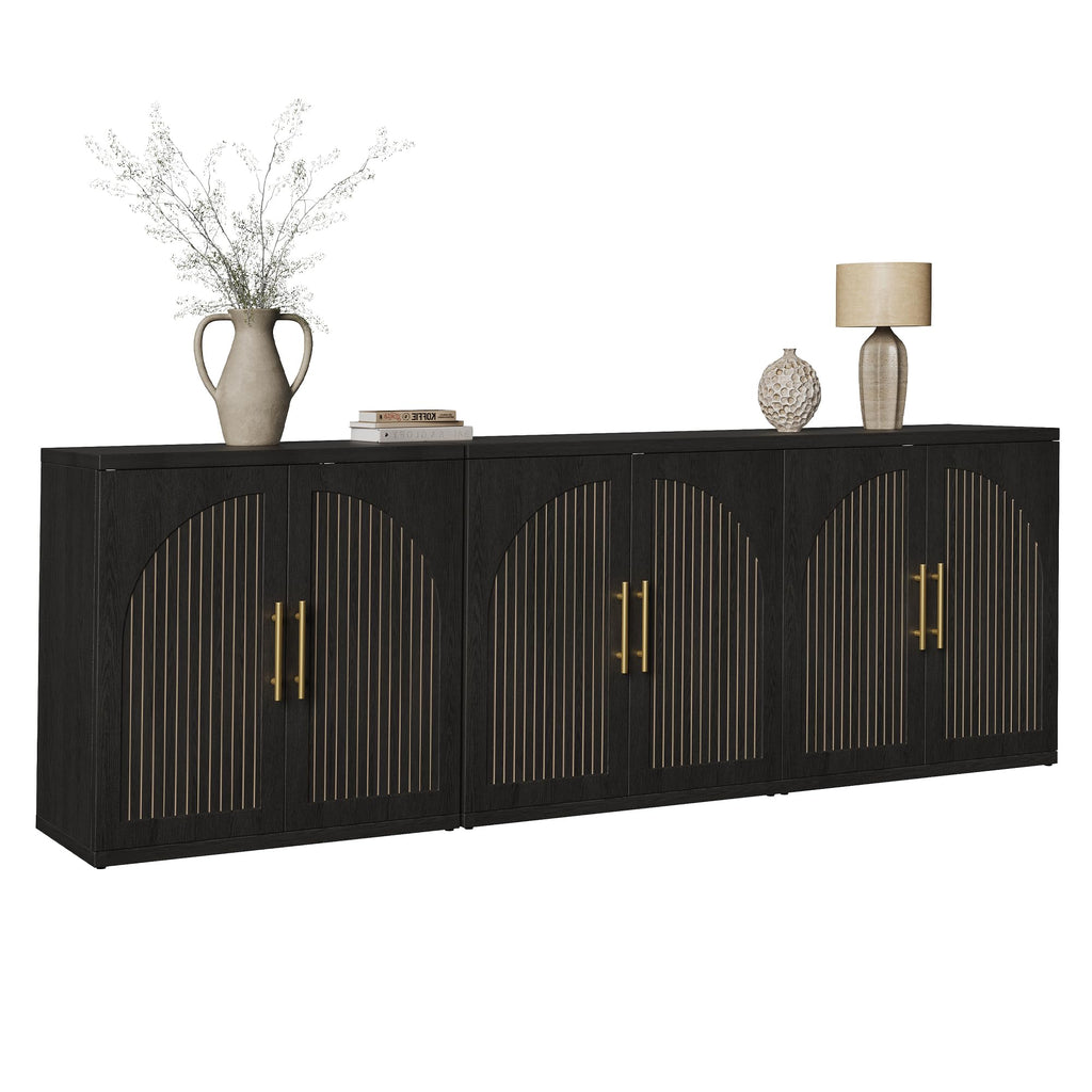 63" Black Wood Buffet Cabinet with Storage M22663