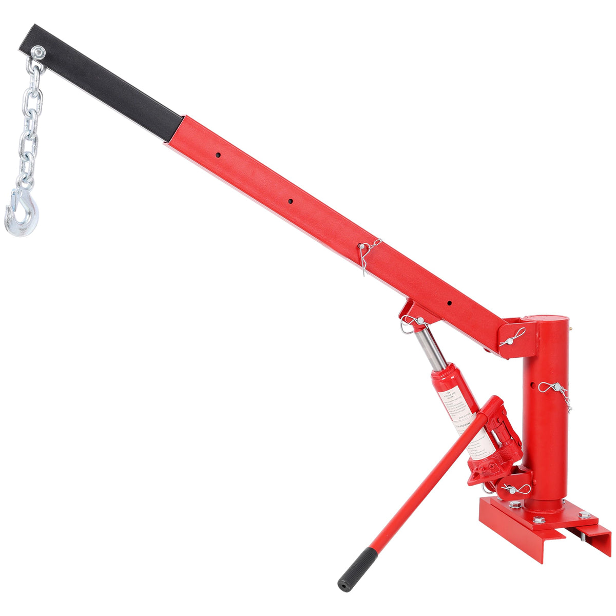 Hydraulic Pickup Truck Crane, 1000 lbs Capacity, 360° Swivel, Red B756
