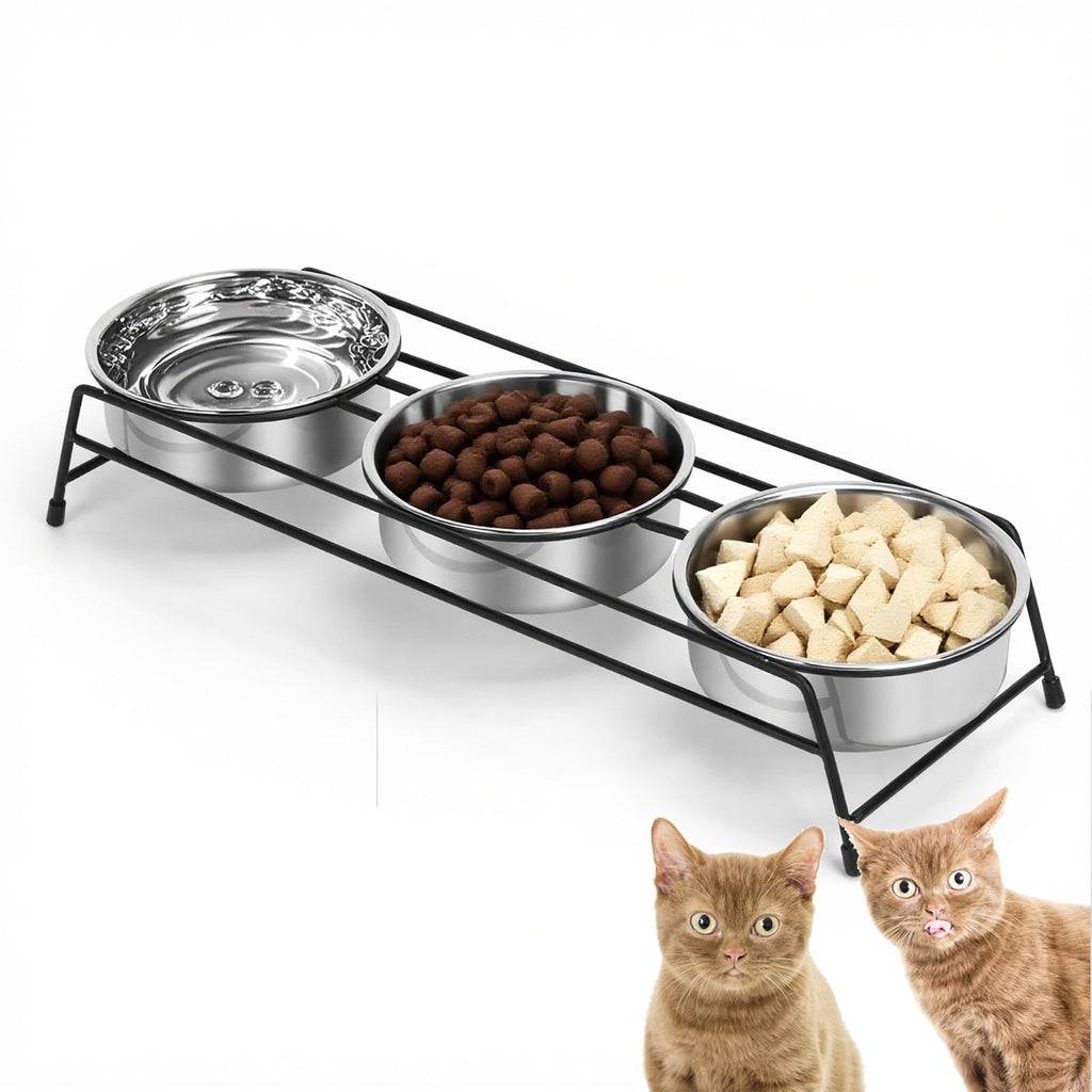 Raised Cat Bowls 3 Stainless Steel U392384