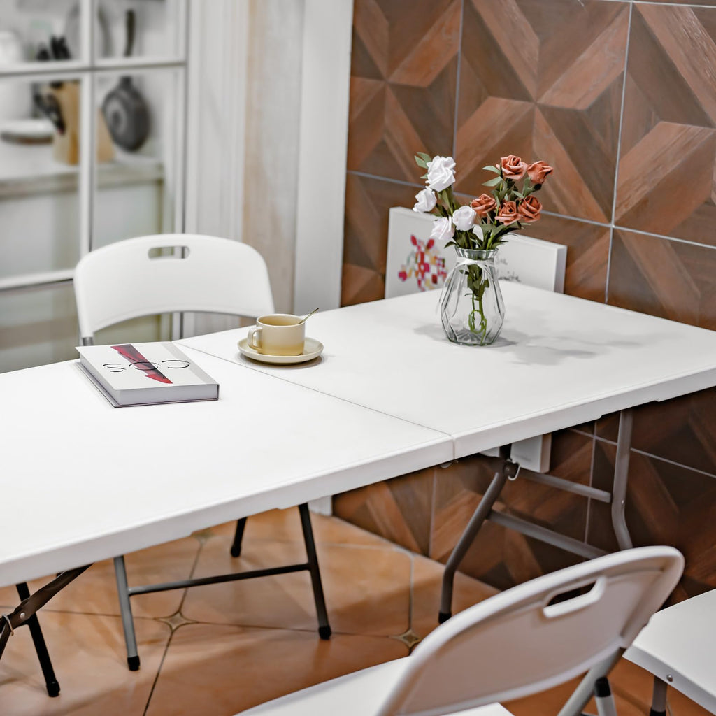 White 6ft Heavy Duty Folding Table W722