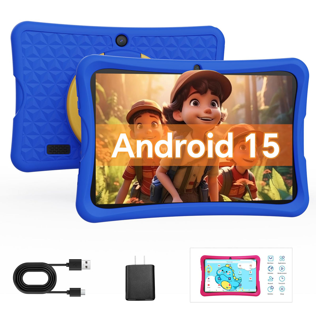 10.1" Kids Tablet 6GB RAM 32GB ROM Android 15 GO Blue U575