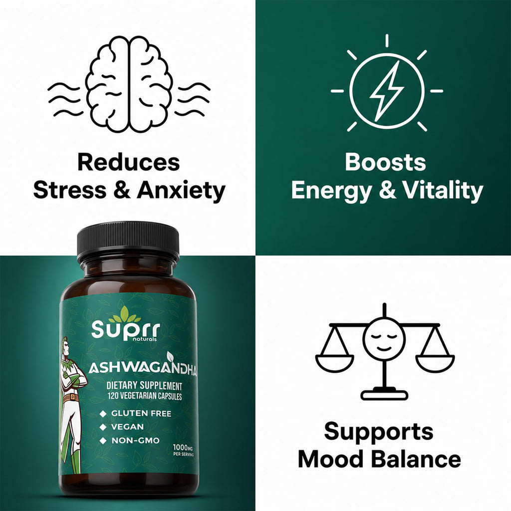 Ashwagandha 1000mg Supplement 120 Capsules P152