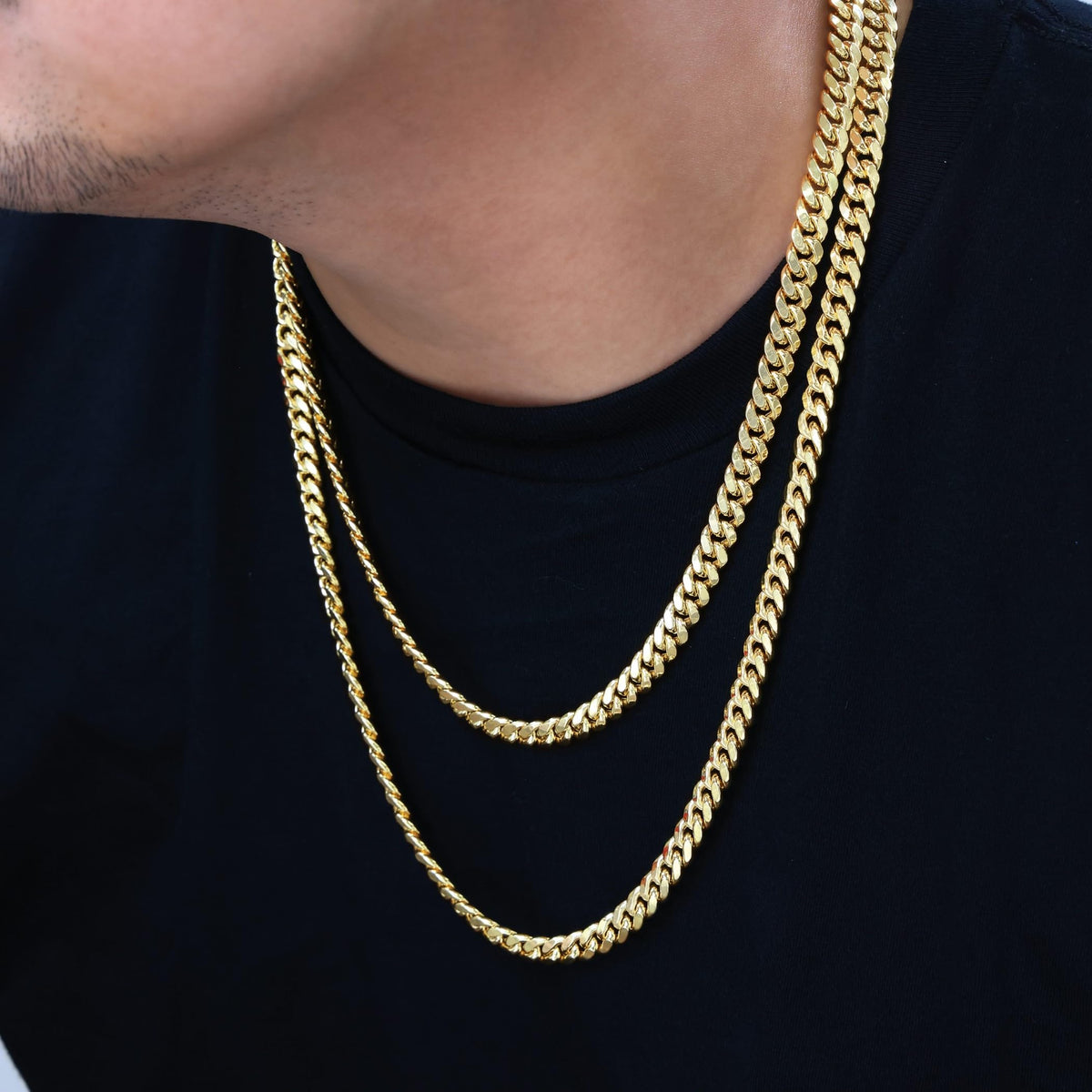 10K Yellow Gold Cuban Link Chain Necklace R691738