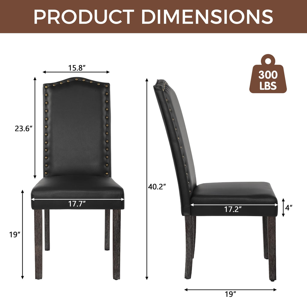 Black PU Leather Dining Chairs Set of 6 F107983