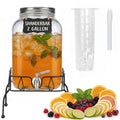 2 Gallon Glass Drink Dispenser with Stand and Lid Q1082