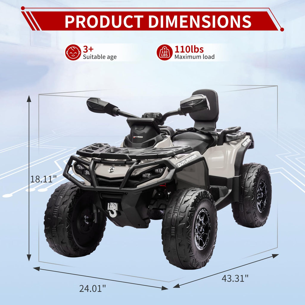 24V 2 Seater 4WD Electric ATV Toy Car with Bluetooth C181701