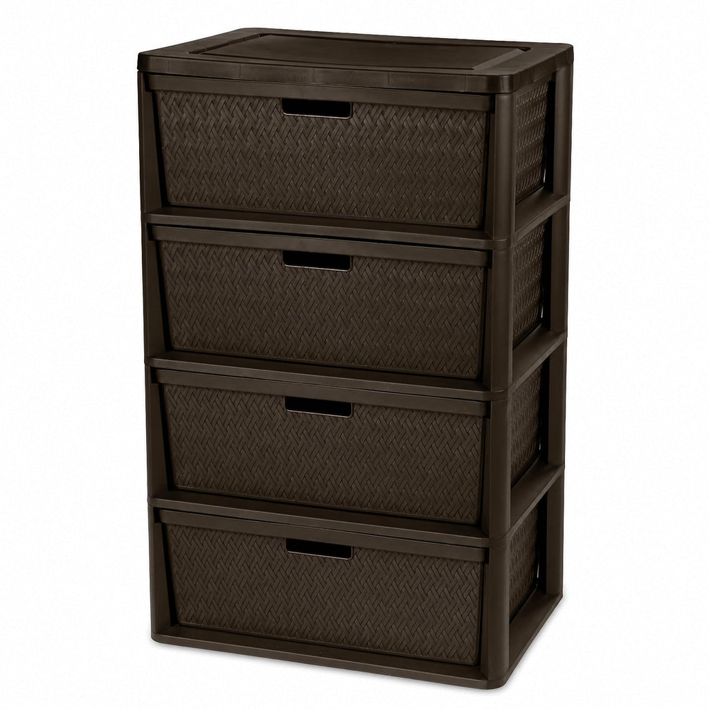 Brown 4 Drawer Plastic Storage Organizer X787