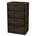 Brown 4 Drawer Plastic Storage Organizer X787