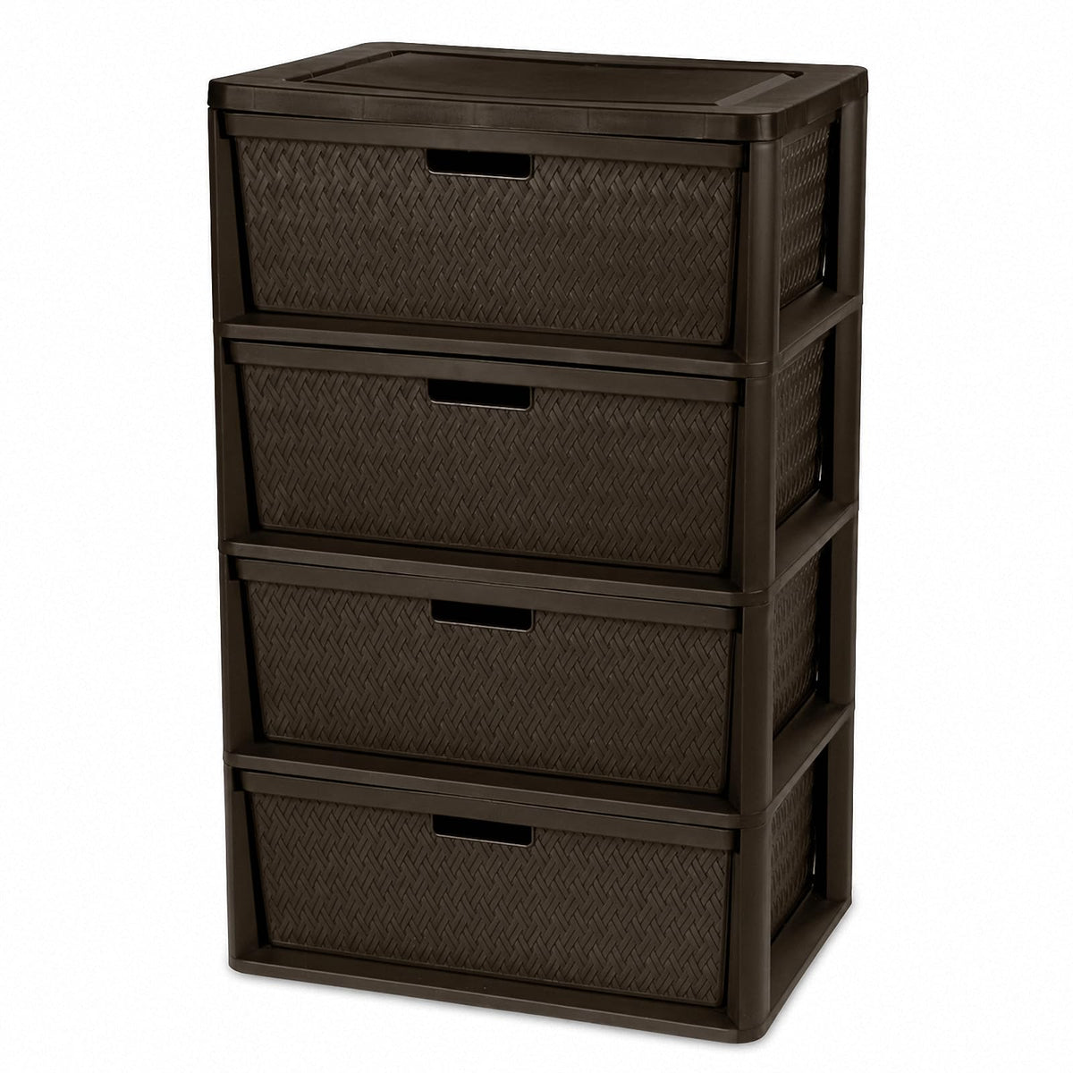 Brown 4 Drawer Plastic Storage Organizer X787