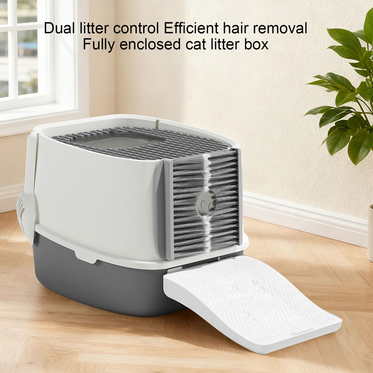 Enclosed Cat Litter Box with Lid Scoop J5143