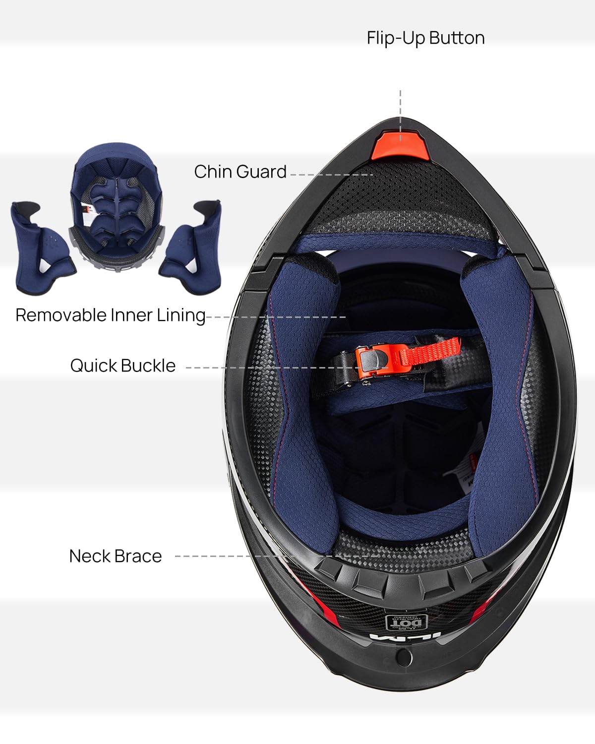 Modular Full Face Motorcycle Helmet C3762