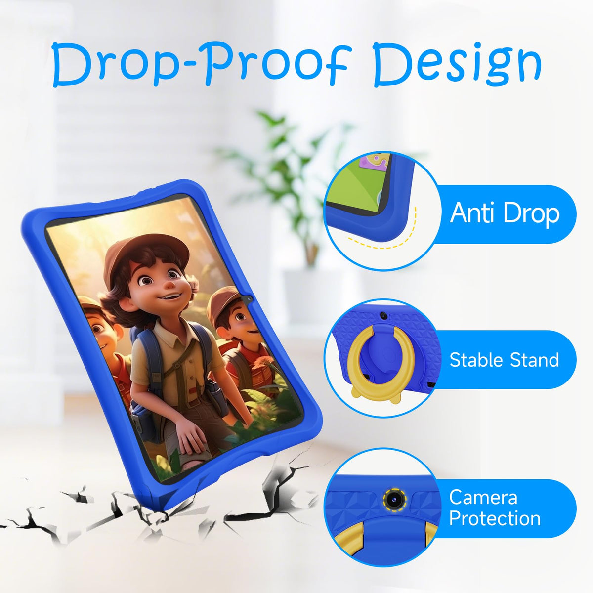 10.1" Kids Tablet 6GB RAM 32GB ROM Android 15 GO Blue U575