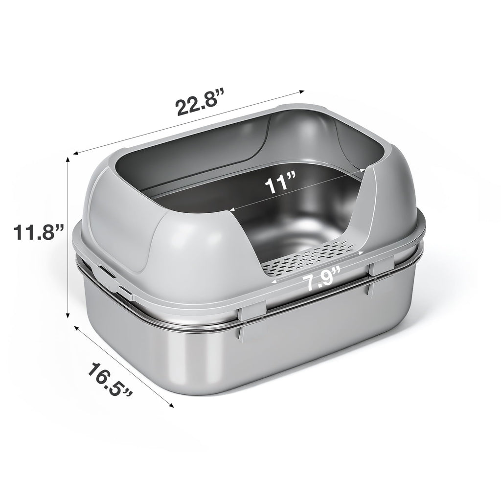 Stainless Steel Sifting Cat Litter Box P196