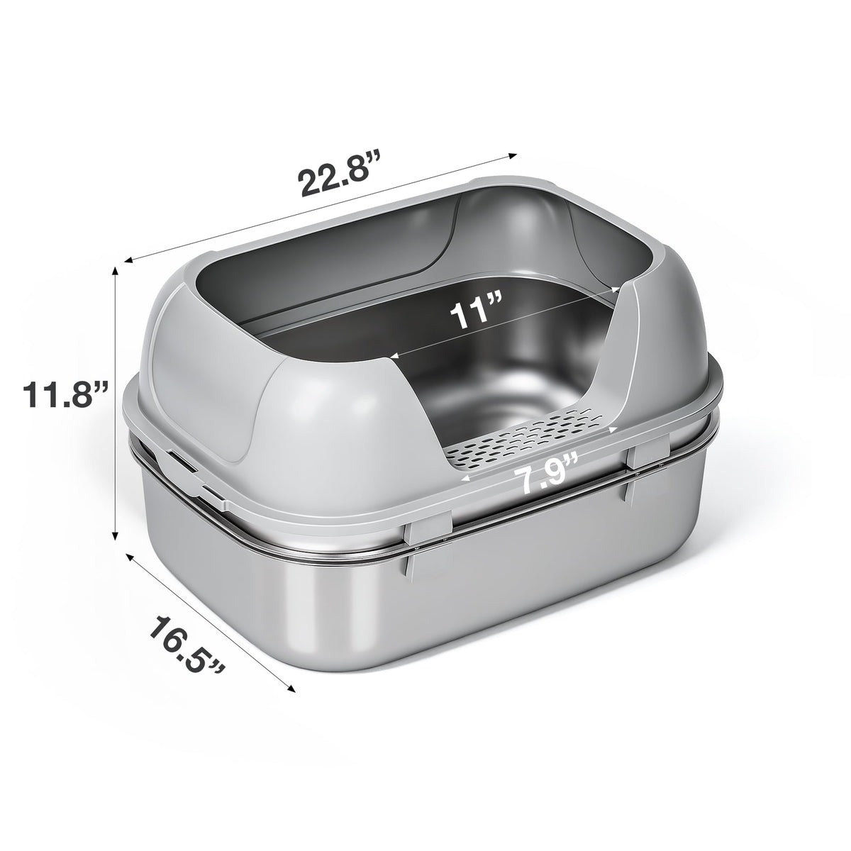 Stainless Steel Sifting Cat Litter Box P196