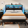 Full Size Bed Frame with Headboard & 2 Fabric Drawers C75231