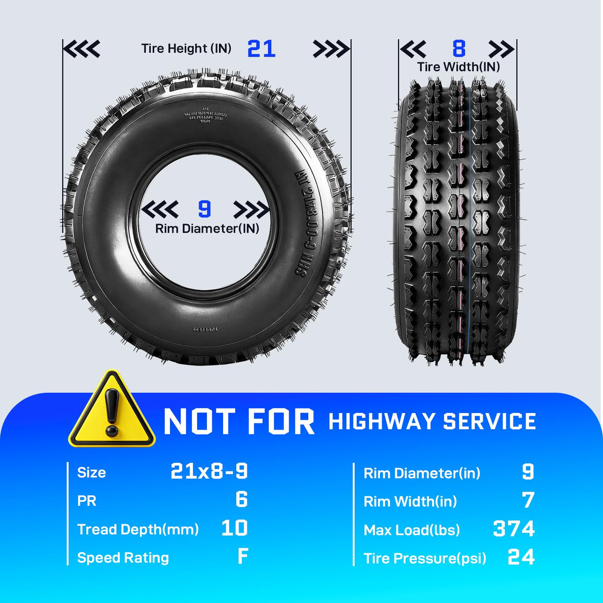 21x8-9 All-Terrain ATV/UTV Tires Set of 2 R872397